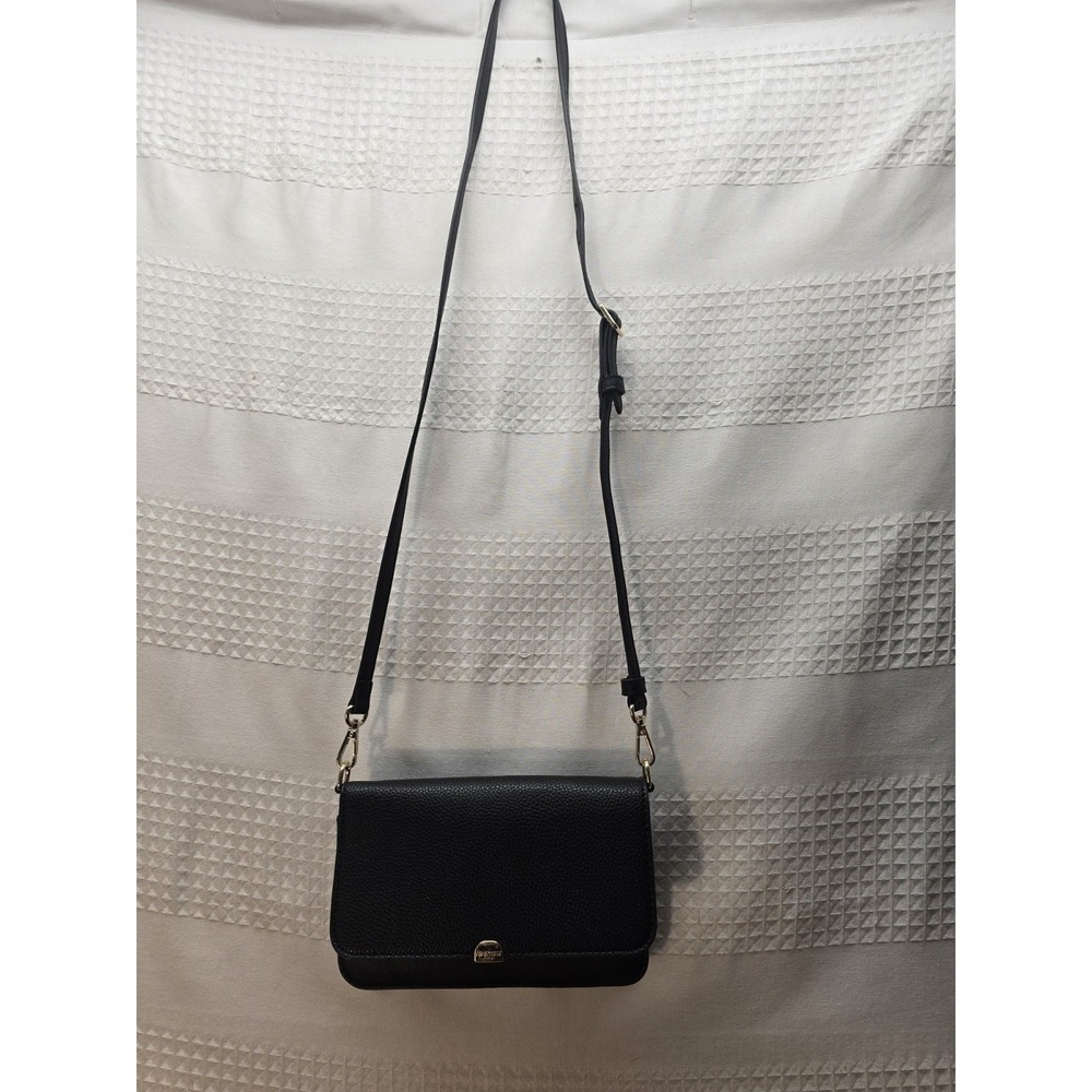 Nine West Black Crossbody Bag Faux Leather Small Handbag 7018